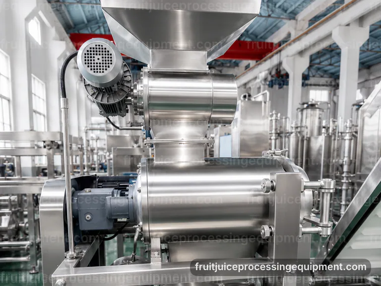 integrated fruit juice processing equipment, plant integration: extraction and clarification modules connection view