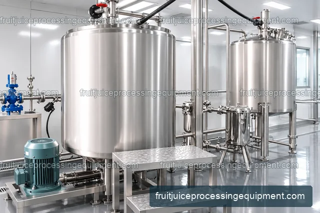 Process tanks with pump, valves and access step